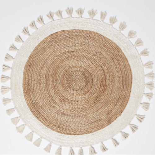 bohemian-cream-natural-braided-jute-cotton-round-rug-with-tassel-120-x-120-cm www.mallsonline.com.au