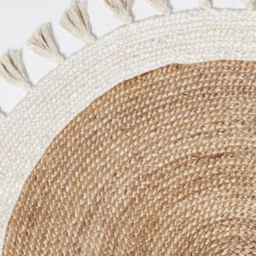 bohemian-cream-natural-braided-jute-cotton-round-rug-with-tassel-120-x-120-cm www.mallsonline.com.au