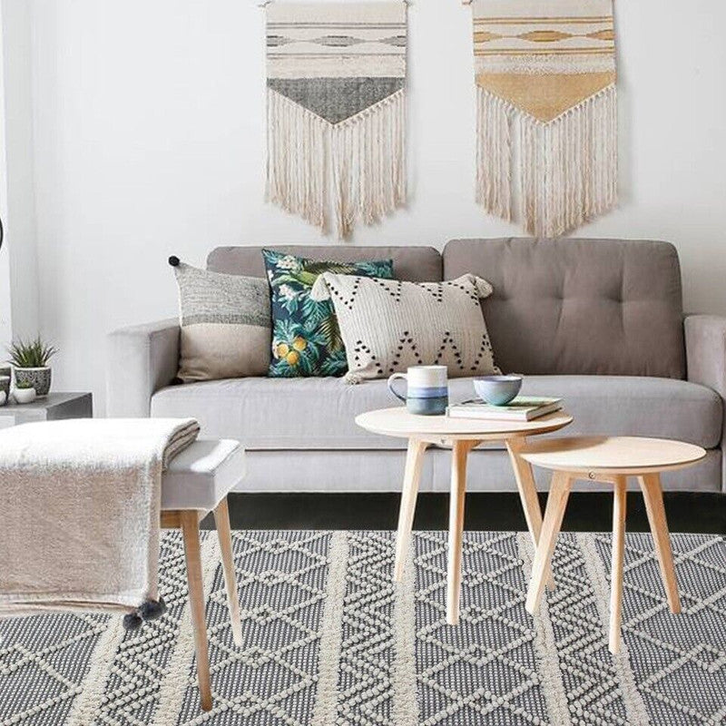 boho-style-hand-loomed-recycle-cotton-wool-woven-design-rug-150-x-200-cm www.mallsonline.com.au