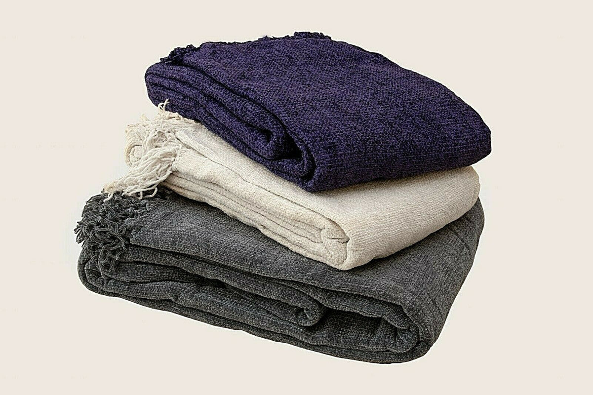 acrylic-chenille-tassel-knitted-blanket-bed-sofa-throw-rug-150-x-200-cm-blue www.mallsonline.com.au