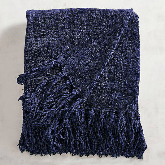 acrylic-chenille-tassel-knitted-blanket-bed-sofa-throw-rug-150-x-200-cm-blue www.mallsonline.com.au