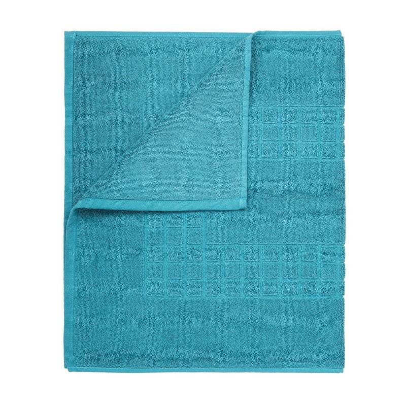 microfiber-soft-non-slip-bath-mat-check-design-petrol at www.mallsonline.com.au