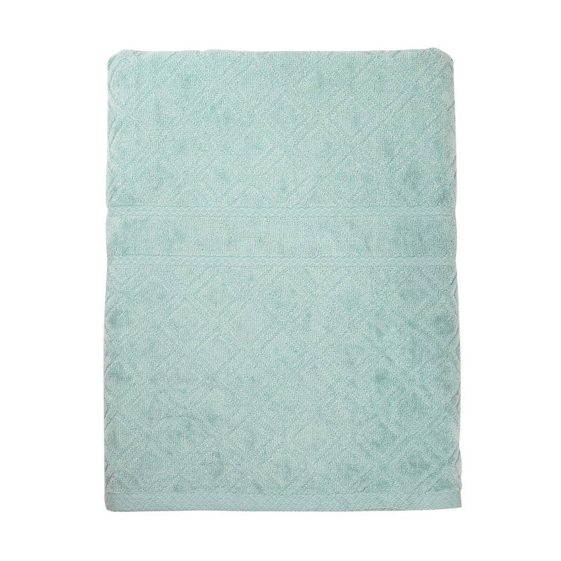 premium-velour-diamond-design-jacquard-bath-towel-aqua at www.mallsonline.com.au
