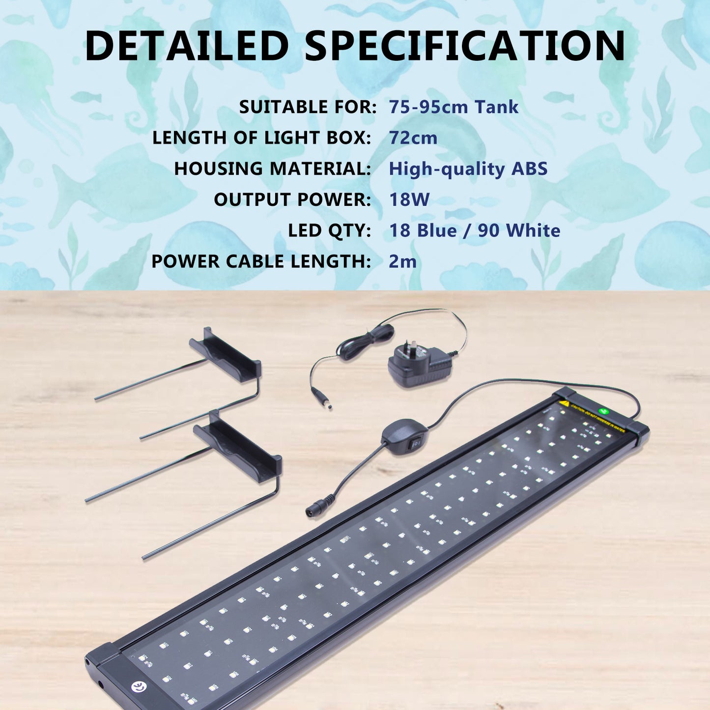 dynamic-power-2-set-18w-aquarium-blue-white-led-light-for-tank-75-95cm www.mallsonline.com.au