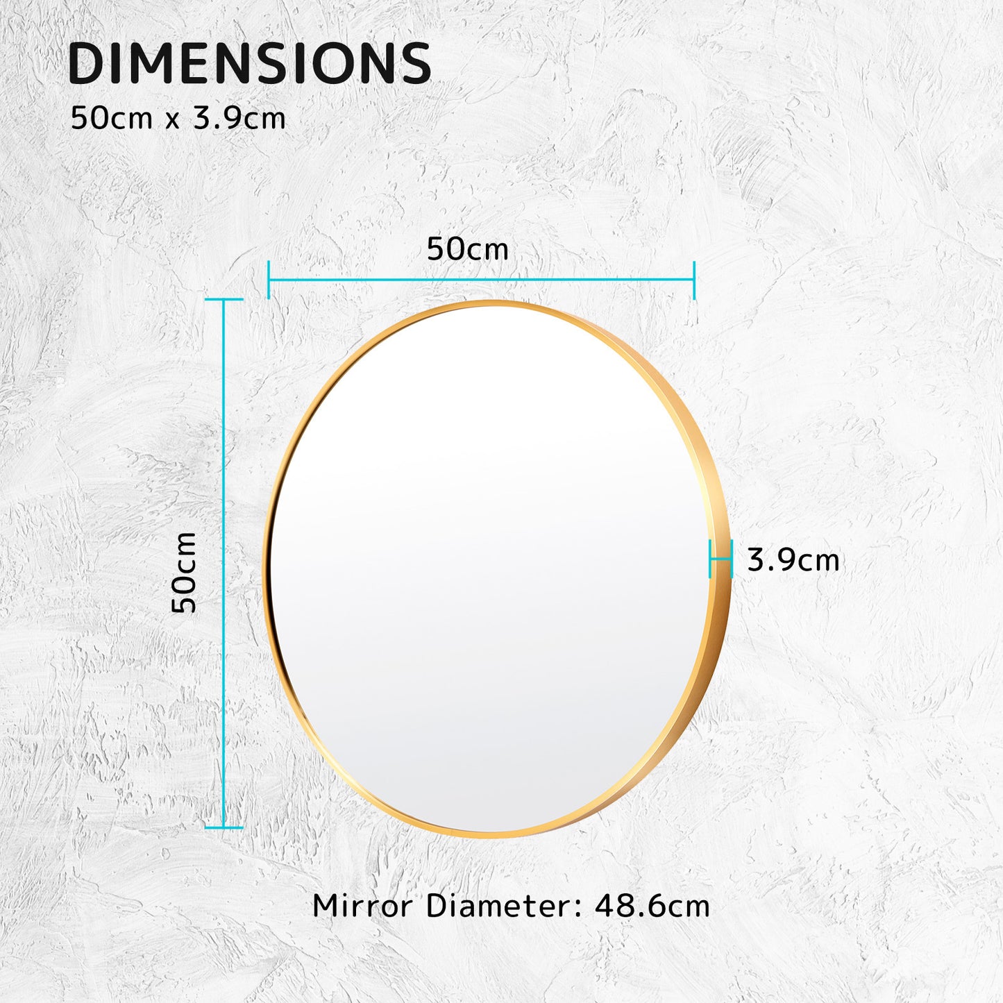 la-bella-gold-wall-mirror-round-aluminum-frame-makeup-decor-bathroom-vanity-50cm at www.mallsonline.com.au