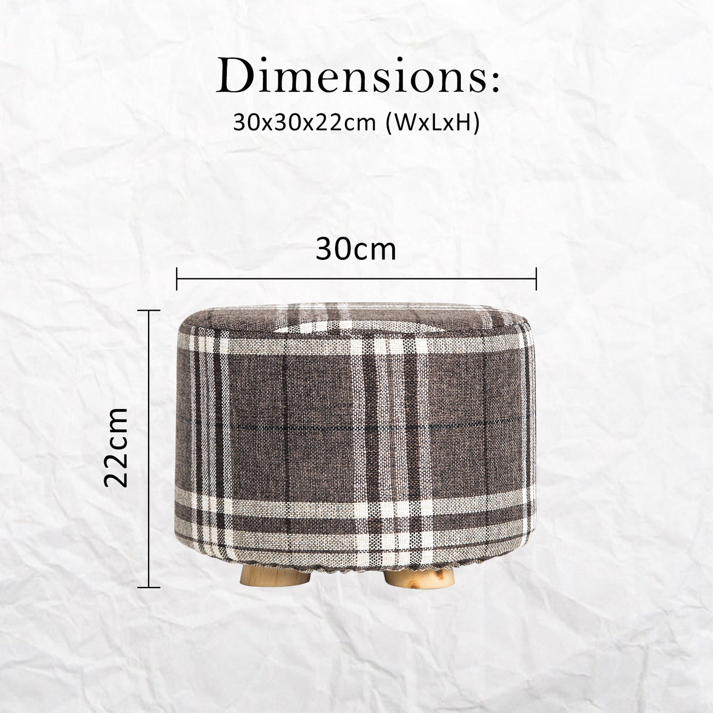la-bella-2-set-lattice-fabric-ottoman-round-wooden-leg-foot-stool at www.mallsonline.com.au