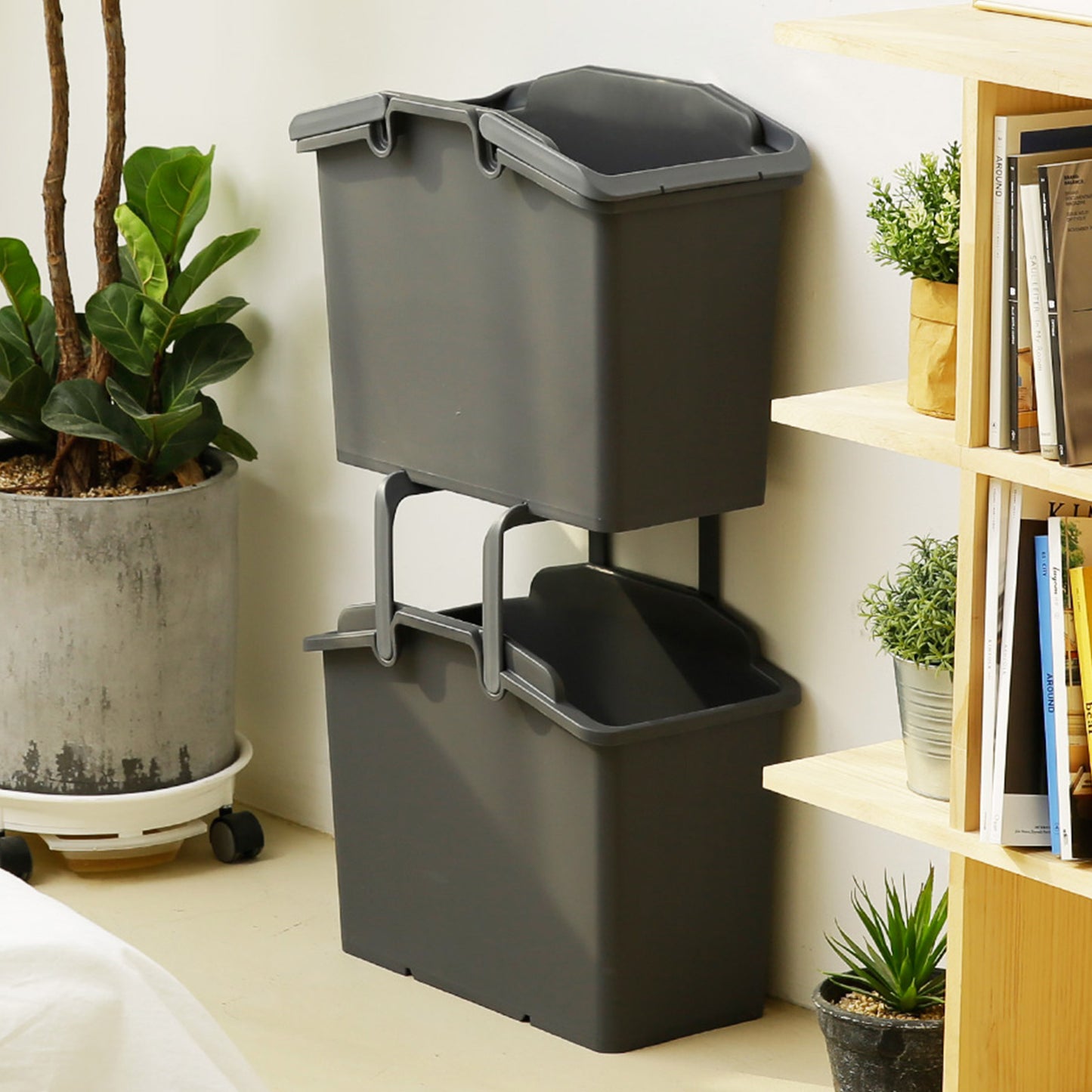 nplastic-2-set-dark-grey-stackable-multipurpose-laundry-basket www.mallsonline.com.au
