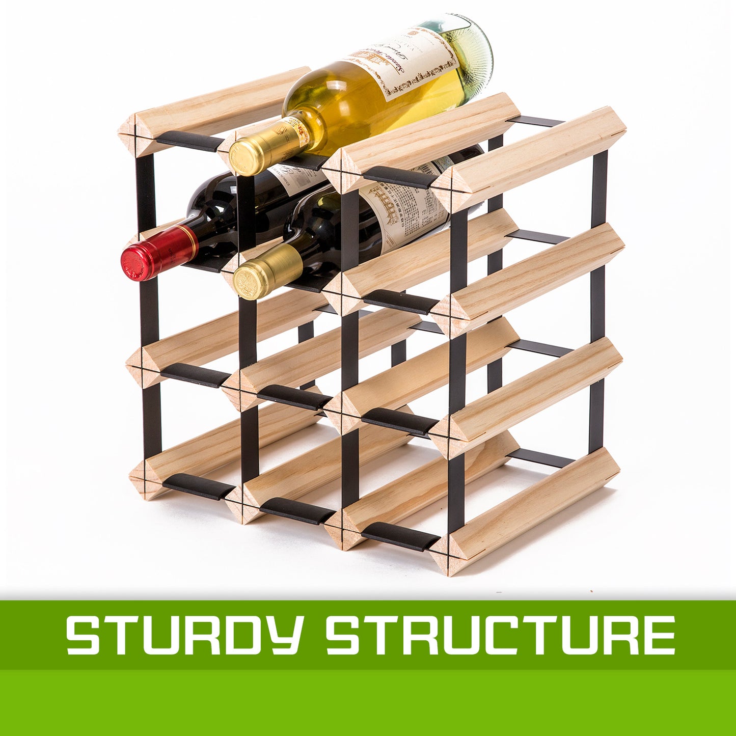 la-bella-12-bottle-timber-wine-rack-storage-cellar-organiser www.mallsonline.com.au