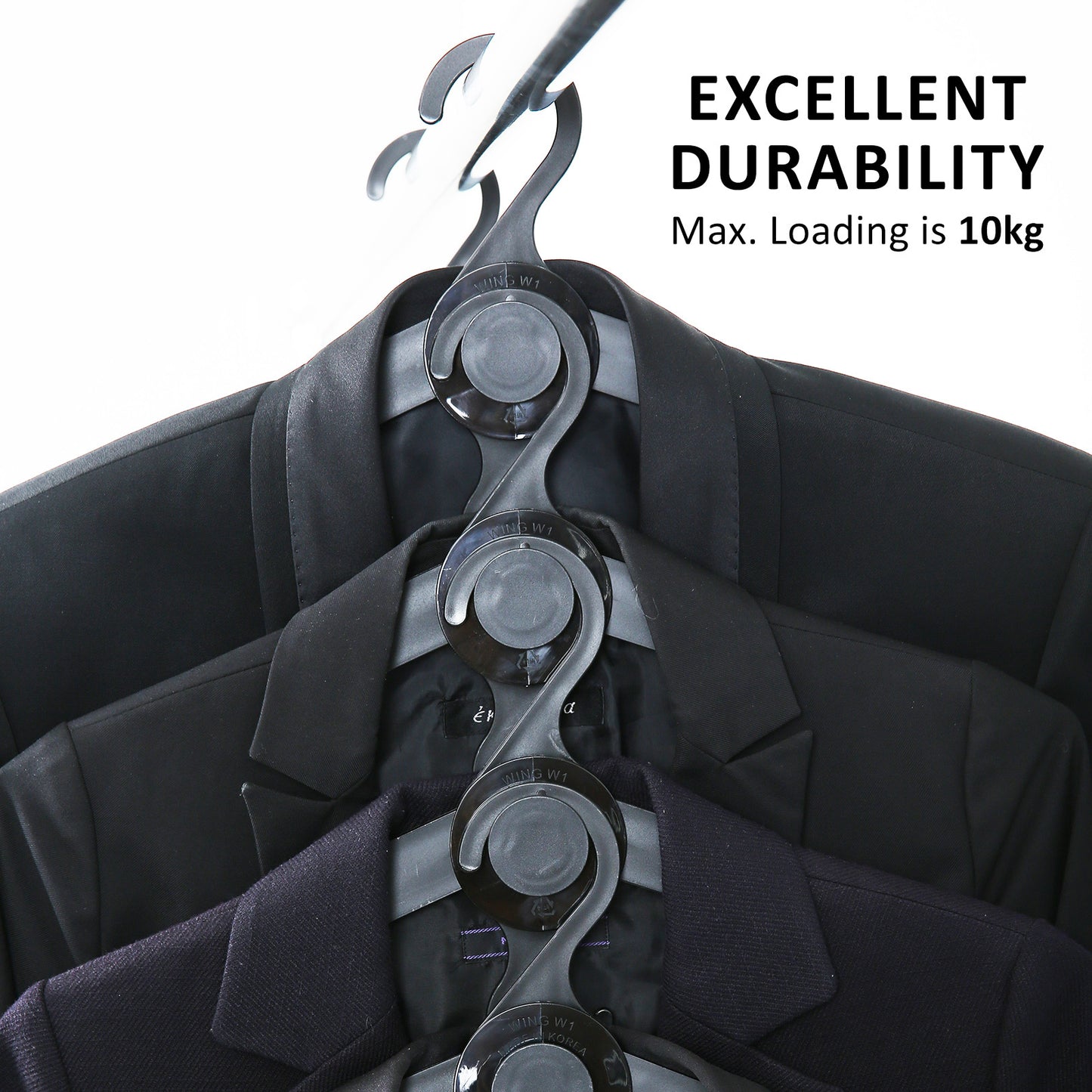wing-50-set-black-plus-hanger-multiple-clothes-rack-organizer-foldable www.mallsonline.com.au