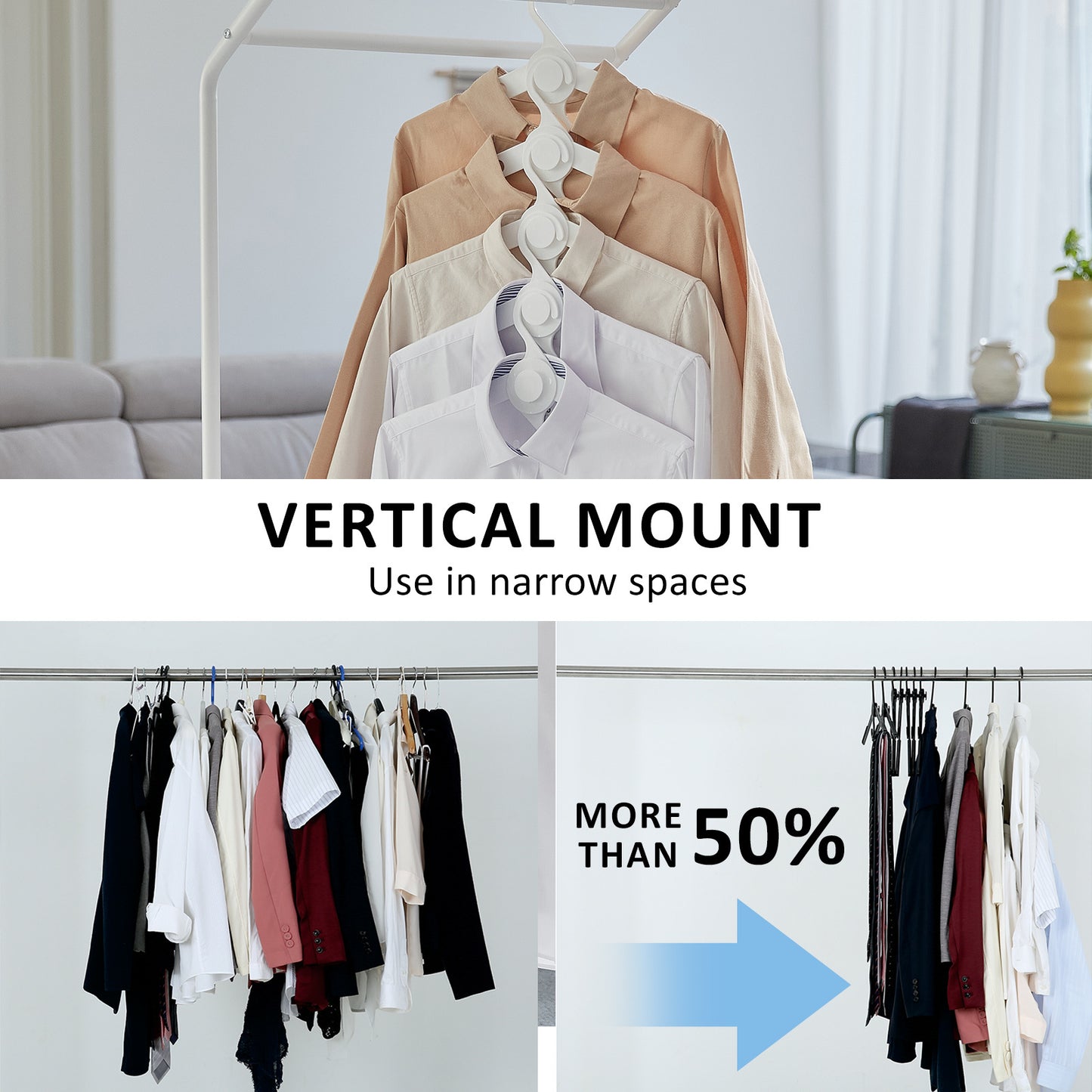 wing-50-set-white-plus-hanger-multiple-clothes-rack-organizer-foldable www.mallsonline.com.au