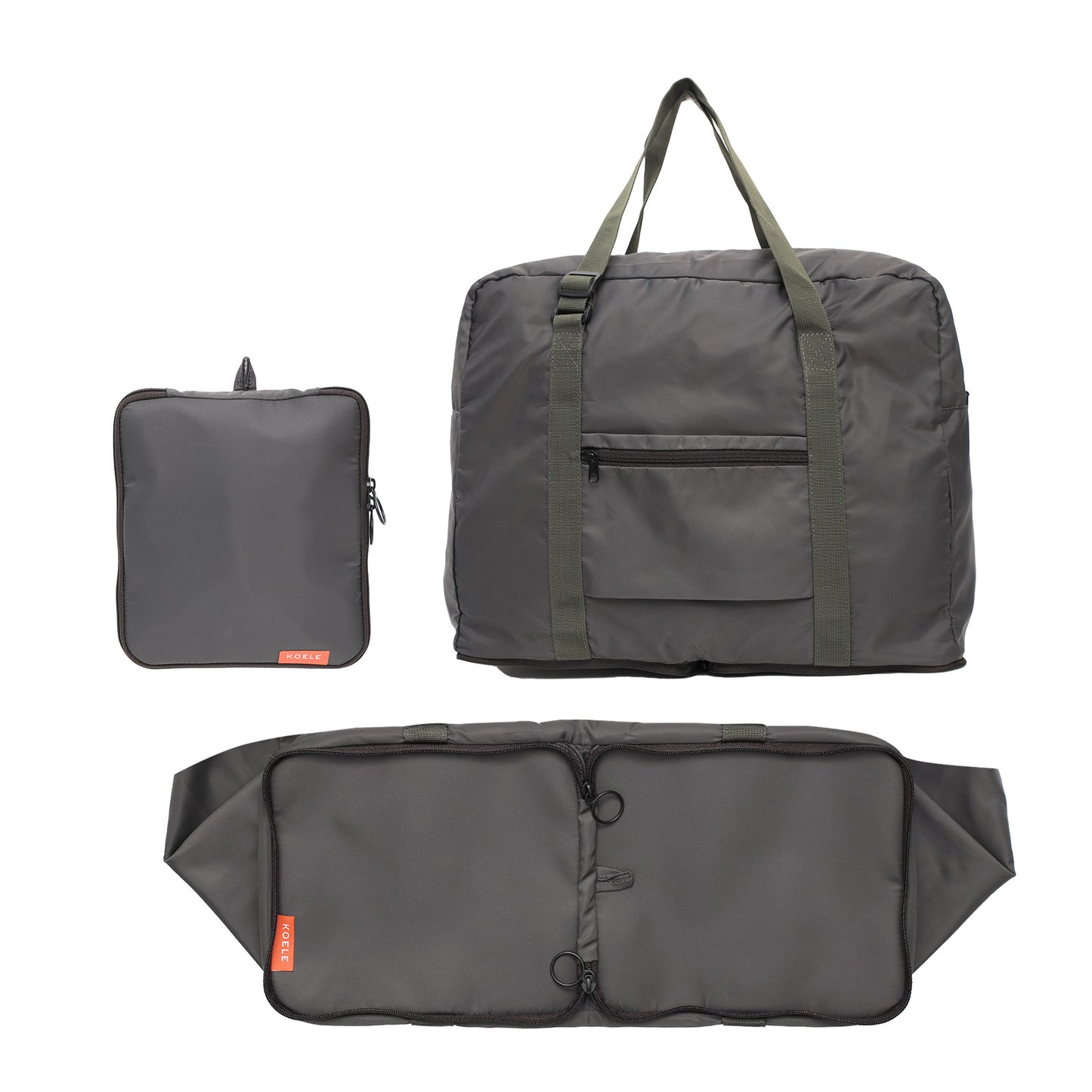 koele-khaki-shopper-bag-travel-duffle-bag-foldable-laptop-luggage-ko-boston at www.mallsonline.com.au