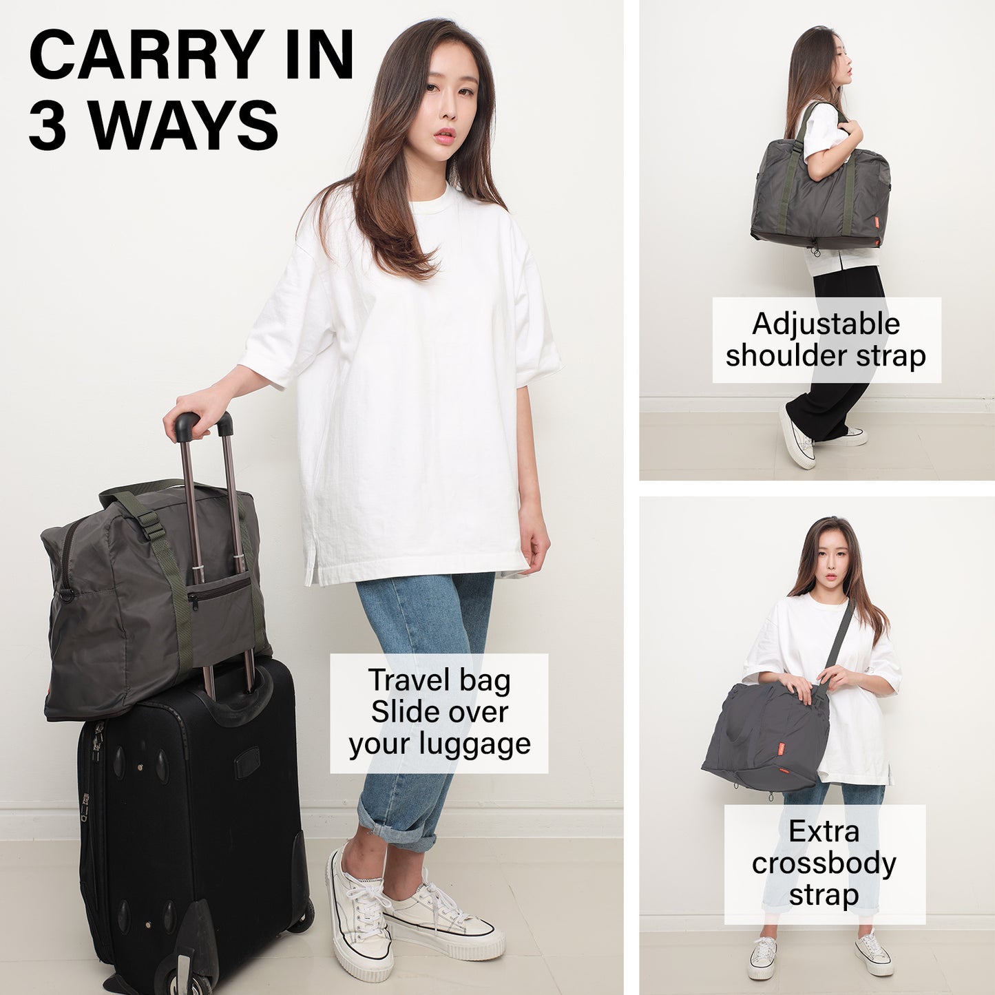 koele-khaki-shopper-bag-travel-duffle-bag-foldable-laptop-luggage-ko-boston at www.mallsonline.com.au
