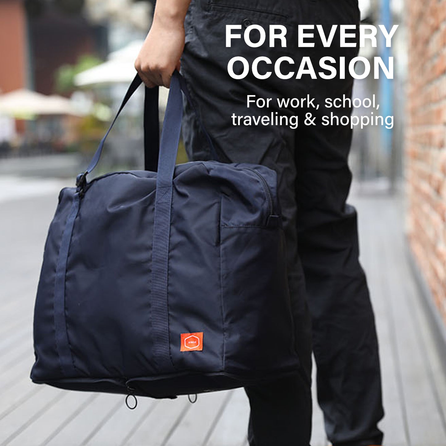 koele-navy-shopper-bag-travel-duffle-bag-foldable-laptop-luggage-ko-boston at www.mallsonline.com.au