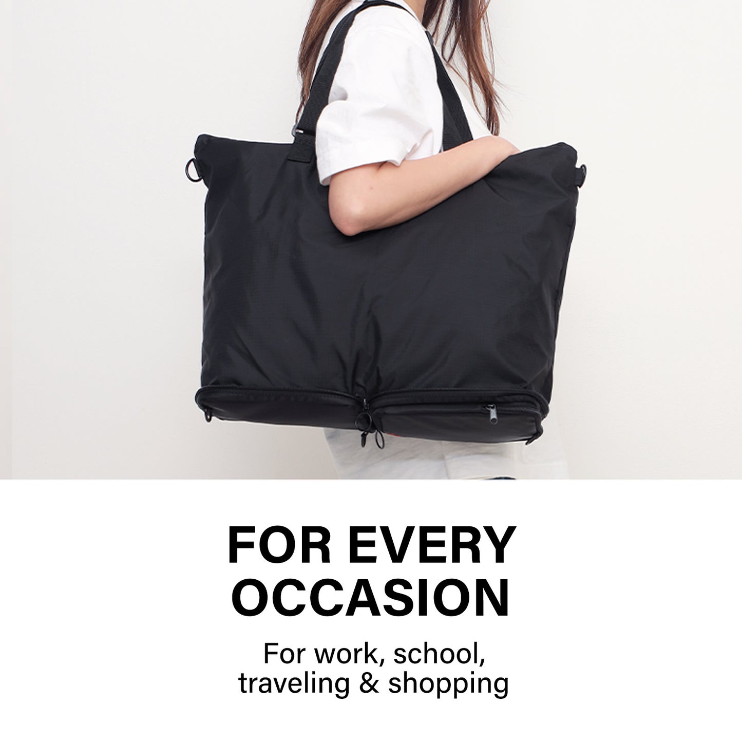 koele-black-shopper-bag-tote-bag-foldable-travel-laptop-grocery-ko-dual at www.mallsonline.com.au