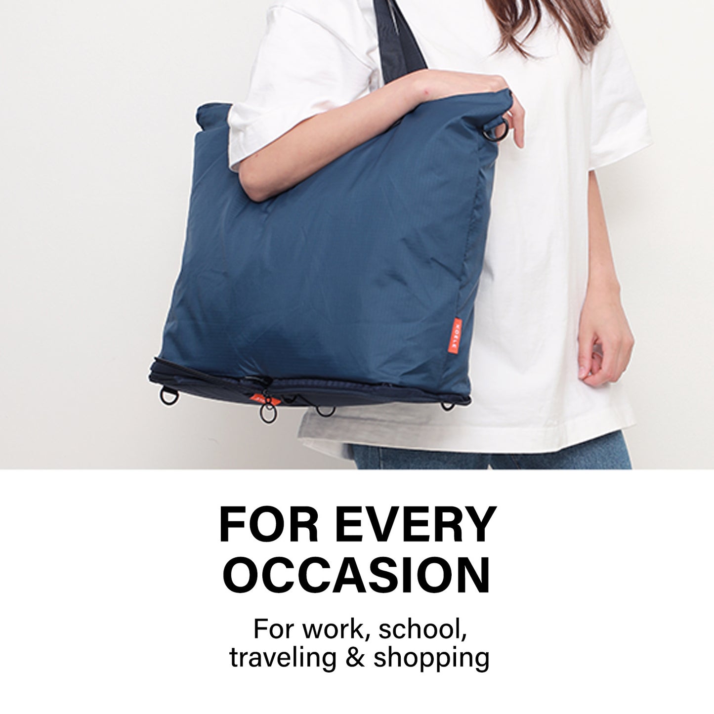 koele-navy-shopper-bag-tote-bag-foldable-travel-laptop-grocery-ko-dual at www.mallsonline.com.au