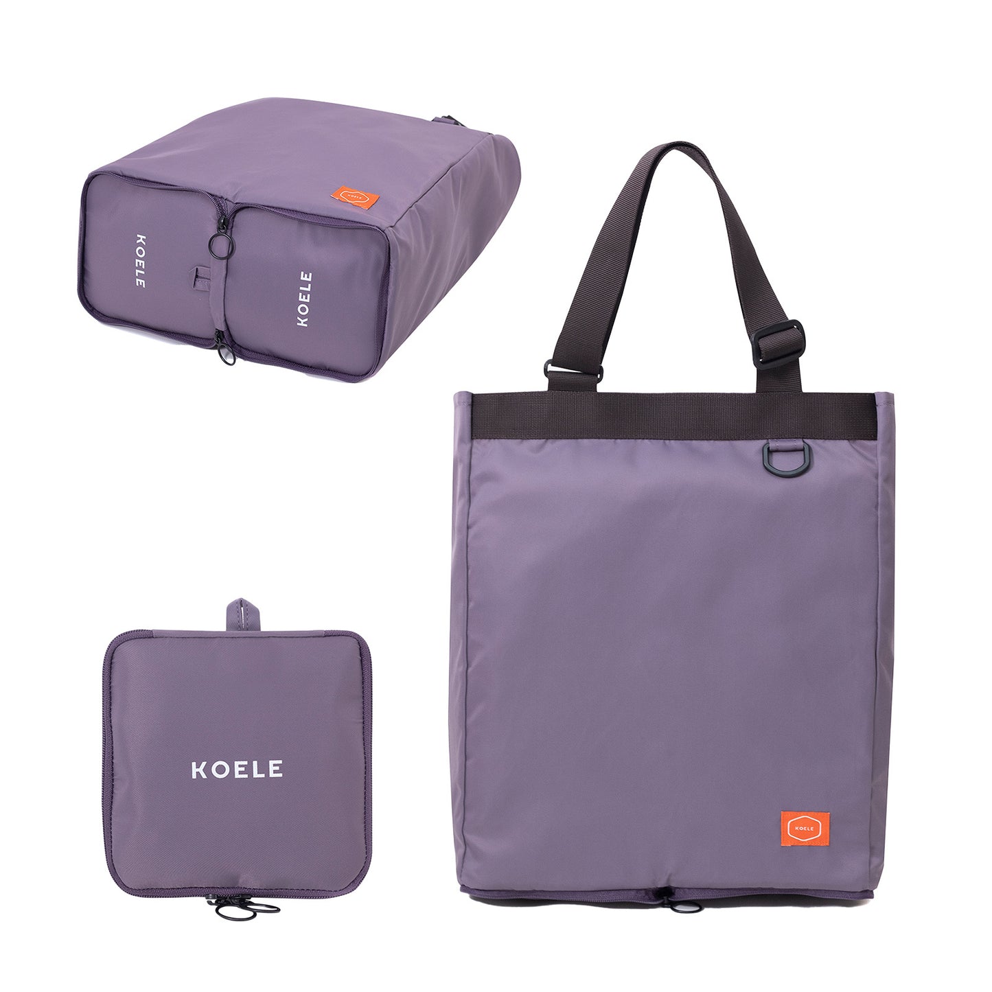 koele-purple-shopper-bag-tote-bag-foldable-travel-laptop-grocery-ko-shoulder at www.mallsonline.com.au