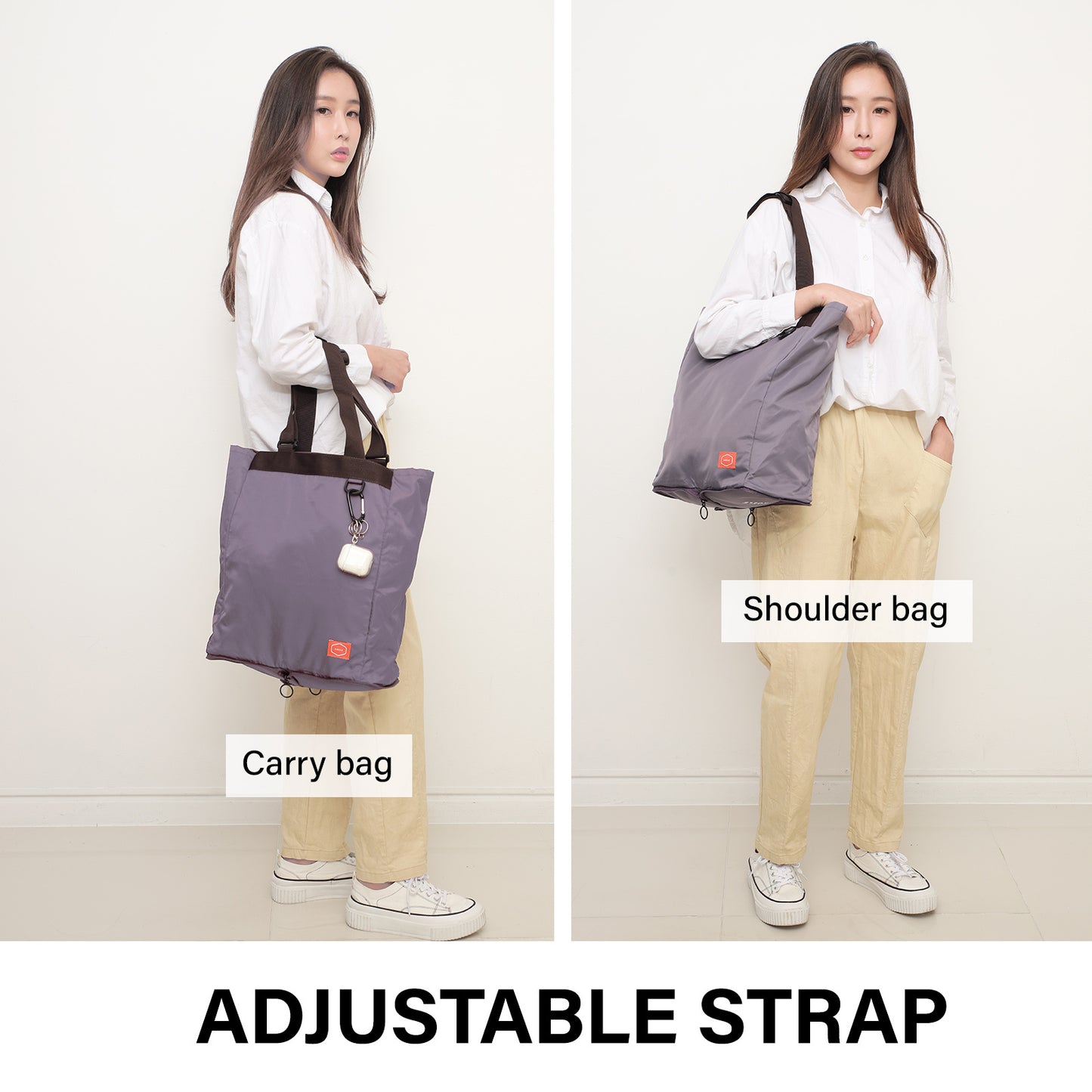 koele-purple-shopper-bag-tote-bag-foldable-travel-laptop-grocery-ko-shoulder at www.mallsonline.com.au