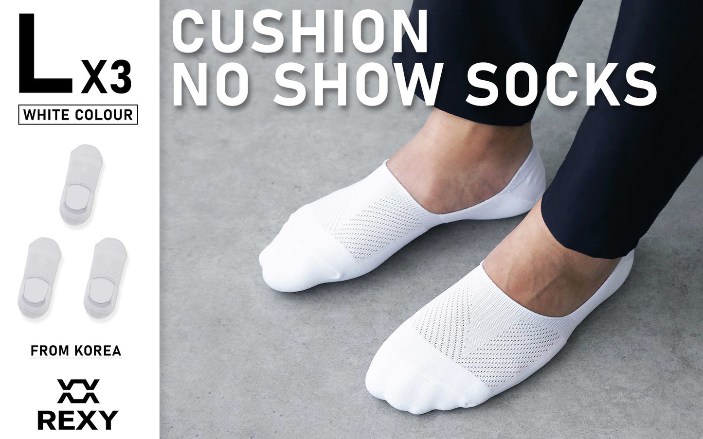 rexy-3-pack-large-white-cushion-no-show-ankle-socks-non-slip-breathable at www.mallsonline.com.au