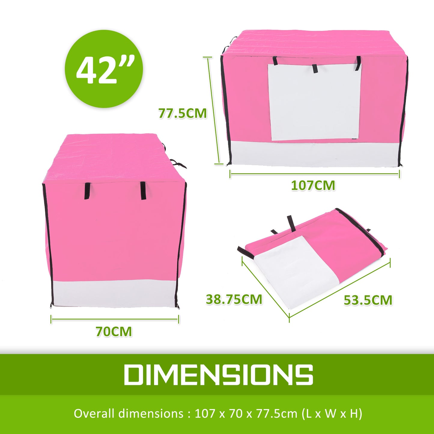 paw-mate-pink-cage-cover-enclosure-for-wire-dog-cage-crate-42in www.mallsonline.com.au