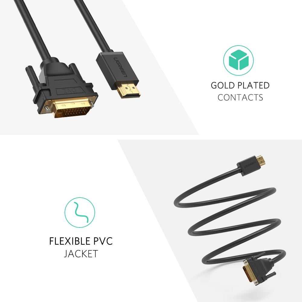 ugreen-10136-hdmi-to-dvi-24-1-cable-3m at www.mallsonline.com.au