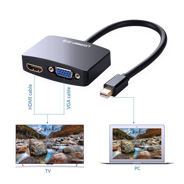 ugreen-4k-mini-displayport-to-hdmi-vga-adapter-black-10439 at www.mallsonline.com.au