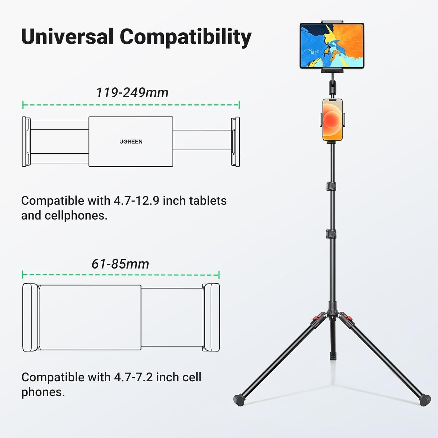 ugreen-15647-2-in-1-tablet-max-12-9-inch-phone-max-7-2-inch-tripod-stand www.mallsonline.com.au