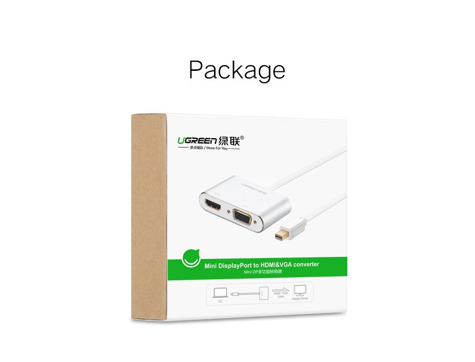 ugreen-mini-dp-to-hdmi-vga-converter-silver-20421 at www.mallsonline.com.au