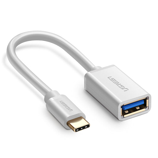 ugreen-usb-type-c-male-to-usb-3-0-type-a-female-otg-cable-white-15cm-30702 at www.mallsonline.com.au
