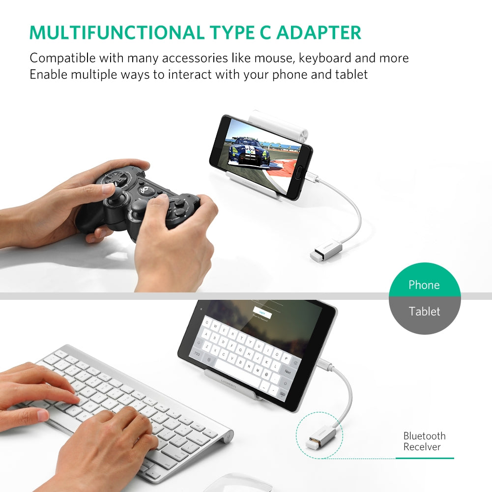ugreen-usb-type-c-male-to-usb-3-0-type-a-female-otg-cable-white-15cm-30702 at www.mallsonline.com.au