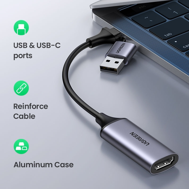 ugreen-40189-usb-c-to-hdmi-2-in-1-hd-video-capture-card at www.mallsonline.com.au