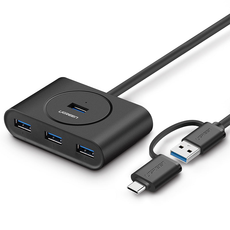 ugreen-usb-3-0-hub-with-type-c-port-black-1m-40850 at www.mallsonline.com.au
