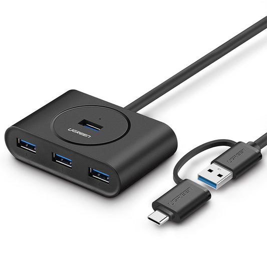 ugreen-usb-3-0-hub-with-type-c-port-black-1m-40850 at www.mallsonline.com.au