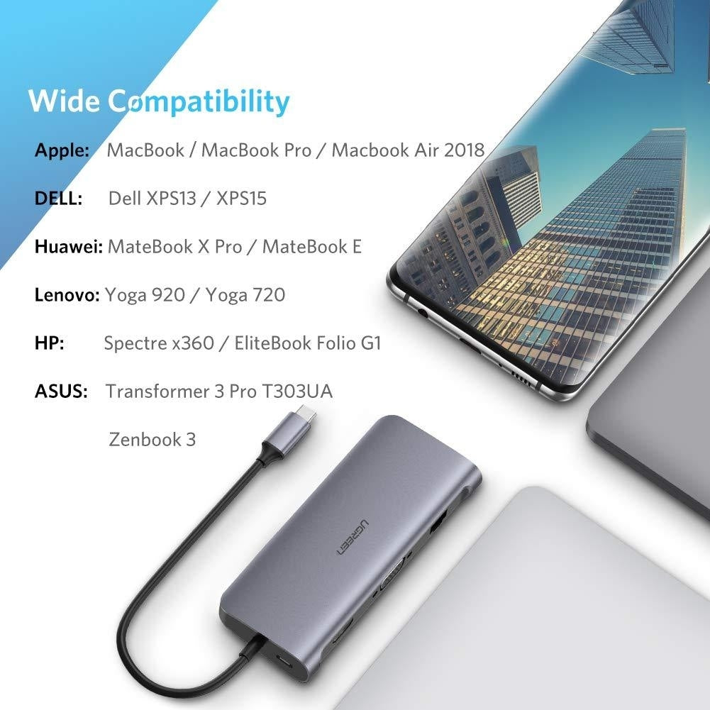 ugreen-type-c-9-in-1-multifunction-adapter-hdmi-vga-gigabit-typec-usb3-0-x-3-sd-tf-40873 at www.mallsonline.com.au