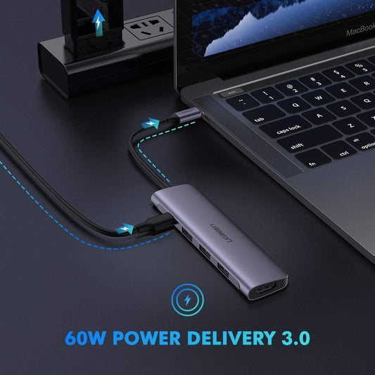 ugreen-typec-5-in-1-adaptor-hdmi-usb-3-0-3-typec-pd-power-converter-50209 at www.mallsonline.com.au