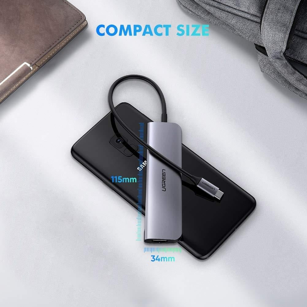 ugreen-typec-5-in-1-adaptor-hdmi-usb-3-0-3-typec-pd-power-converter-50209 at www.mallsonline.com.au