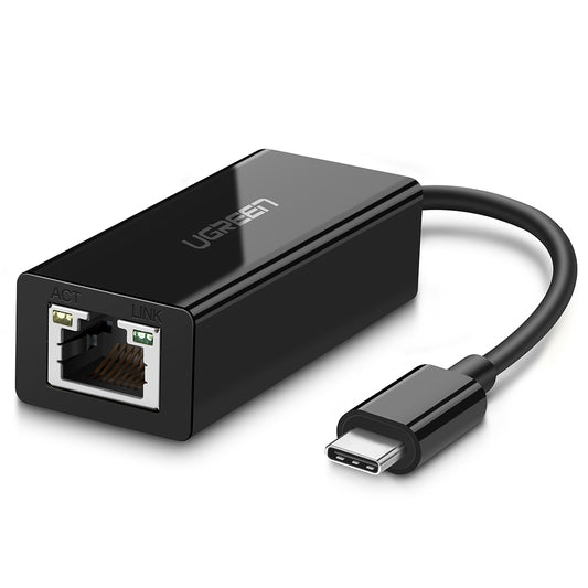 ugreen-usb-type-c-to-10-100-1000m-ethernet-adapter-black-50307 at www.mallsonline.com.au