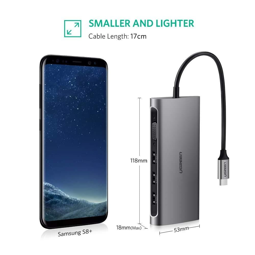 ugreen-type-c-8-in-1-multifultion-adaptor-vga-rj45-usb3-0-x-3-sd-tf-typec-pd-protocal-50539 at www.mallsonline.com.au