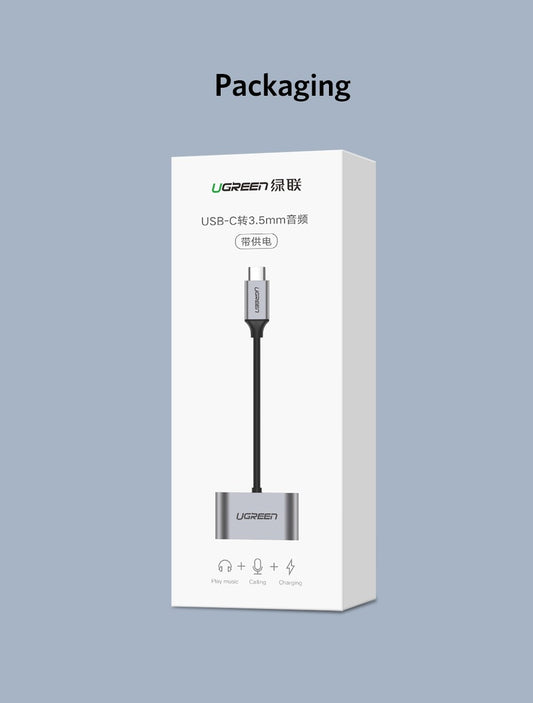 ugreen-typec-to-3-5mm-audio-typec-female-adapter-aluminium-50596 at www.mallsonline.com.au