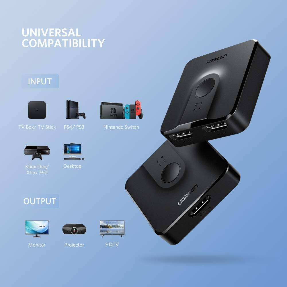 ugreen-2-port-4k-hdmi-switch-splitter-black-50966 at www.mallsonline.com.au