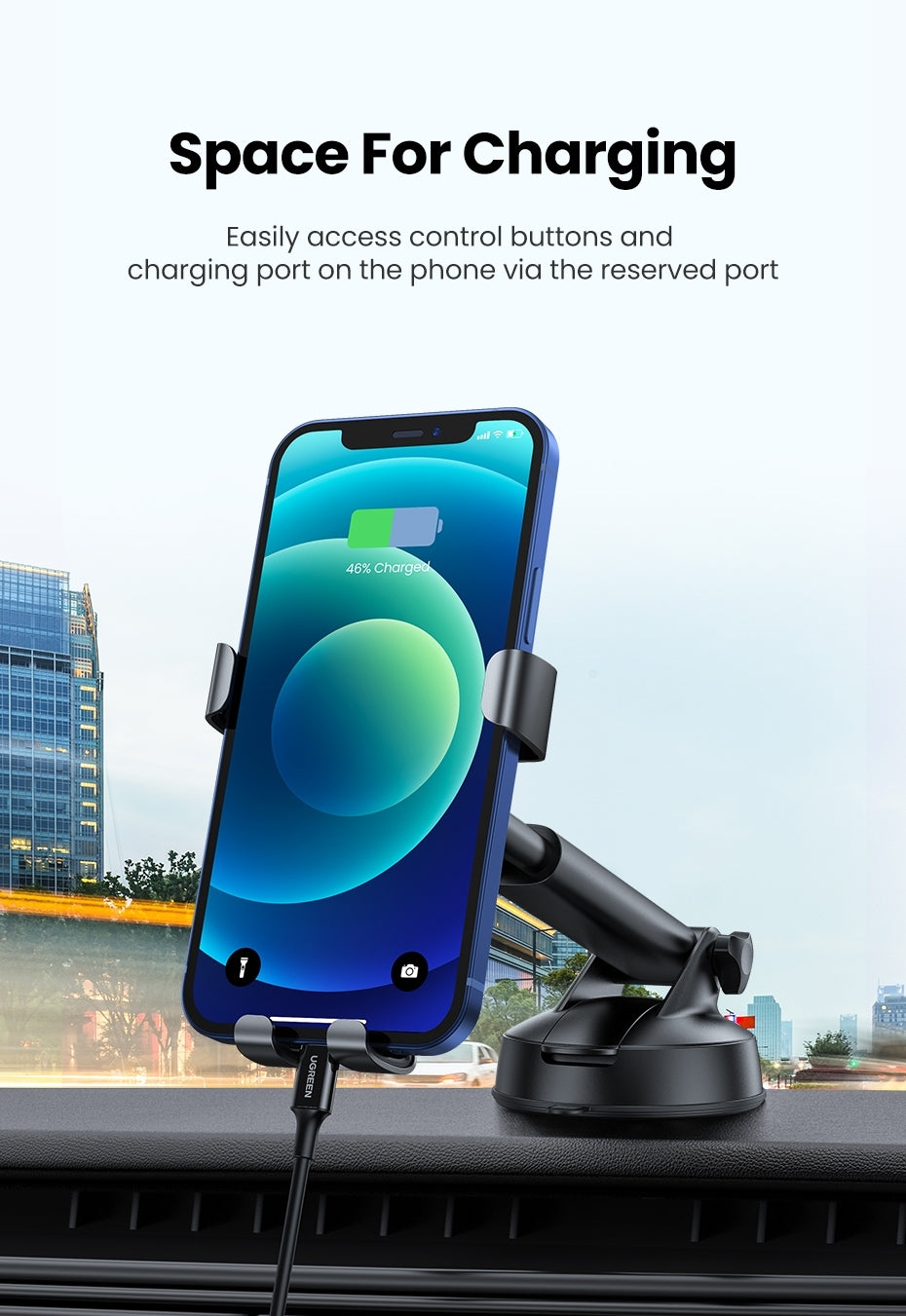 ugreen-60990-gravity-phone-holder-with-suction-cup-black at www.mallsonline.com.au