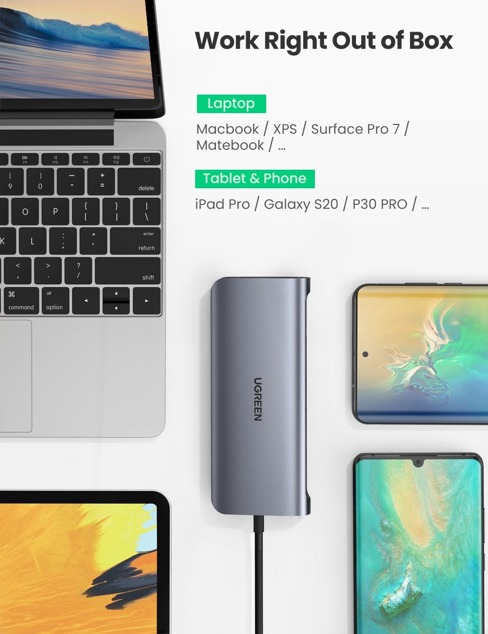 ugreen-usb-c-to-3-usb-3-0-a-hdmi-vga-rj45-gigabit-sd-tf-aux3-5mm-pd-converter-gray-with-pd-80133 at www.mallsonline.com.au