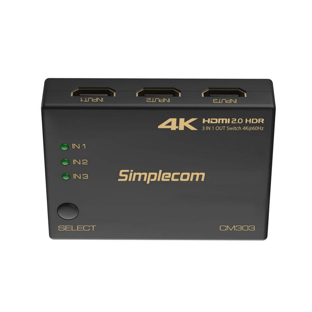 simplecom-cm303-ultra-hd-3-way-hdmi-switch-3-in-1-out-splitter-4k-60hz at www.mallsonline.com.au