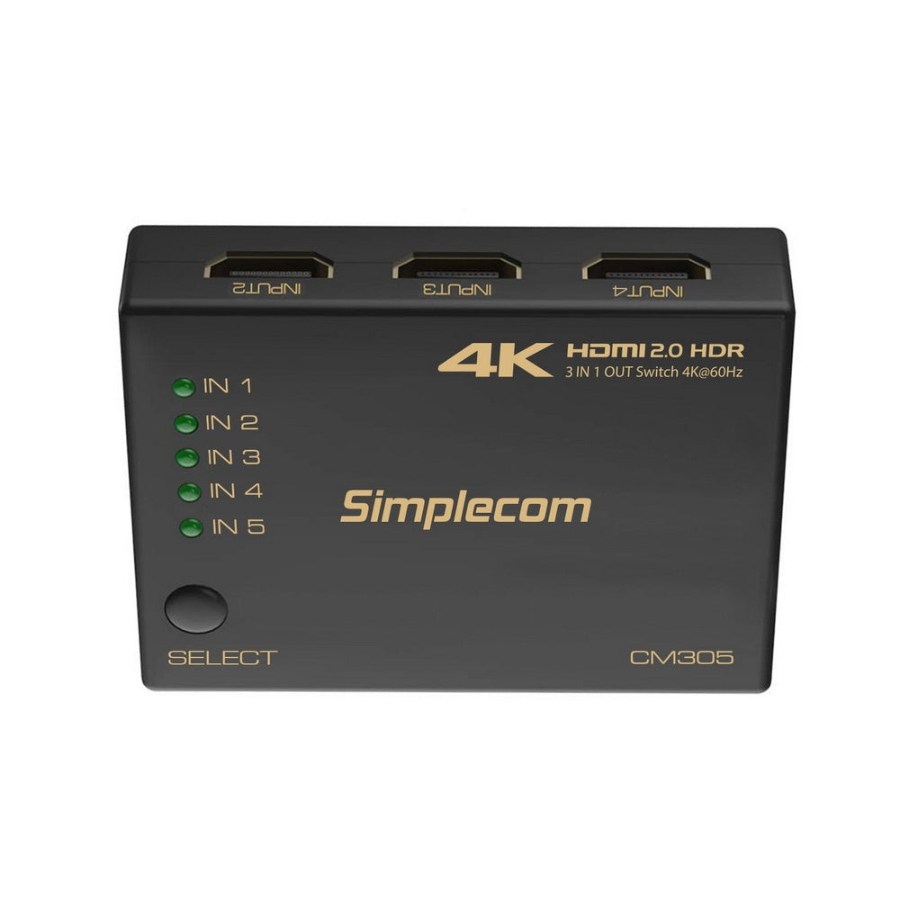simplecom-cm305-ultra-hd-5-way-hdmi-switch-5-in-1-out-splitter-4k-60hz at www.mallsonline.com.au