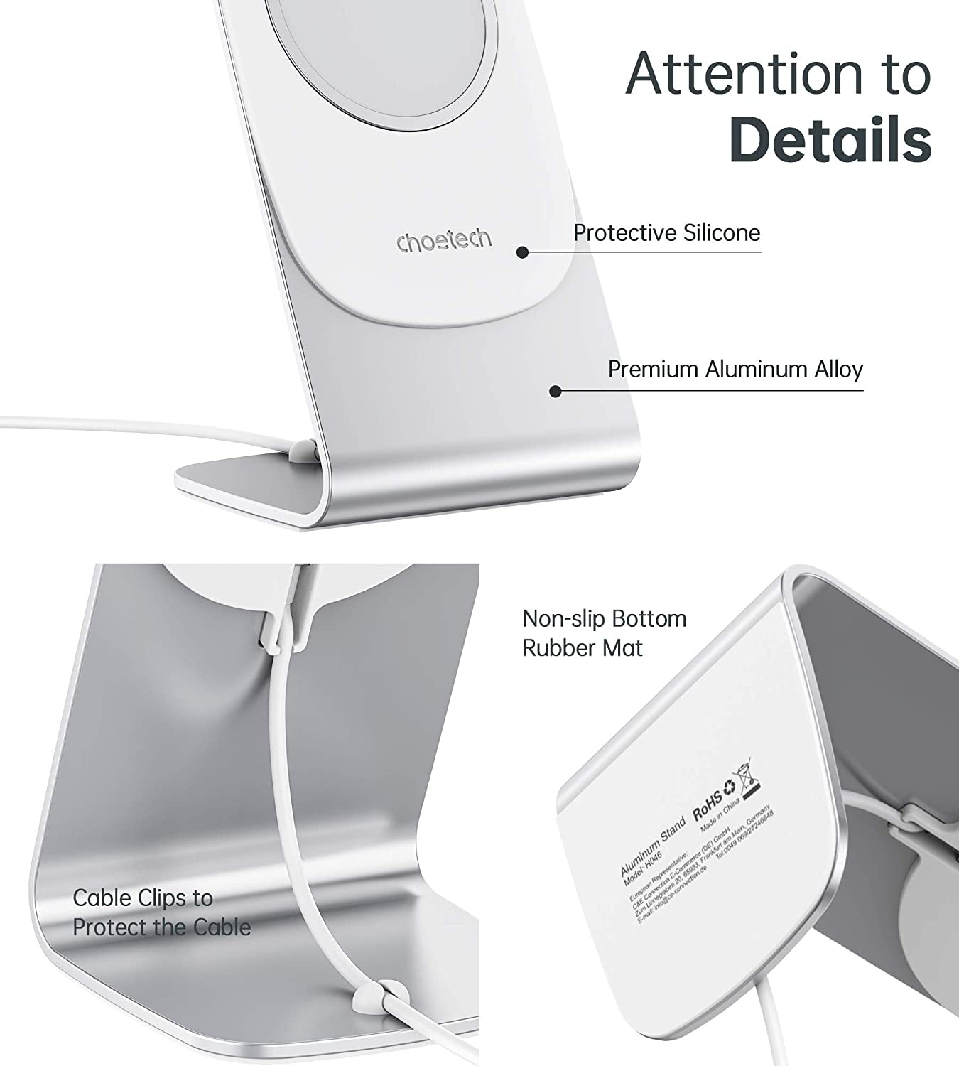 choetech-h046-phone-stand-for-magsafe-charger-aluminum-stand-only at www.mallsonline.com.au