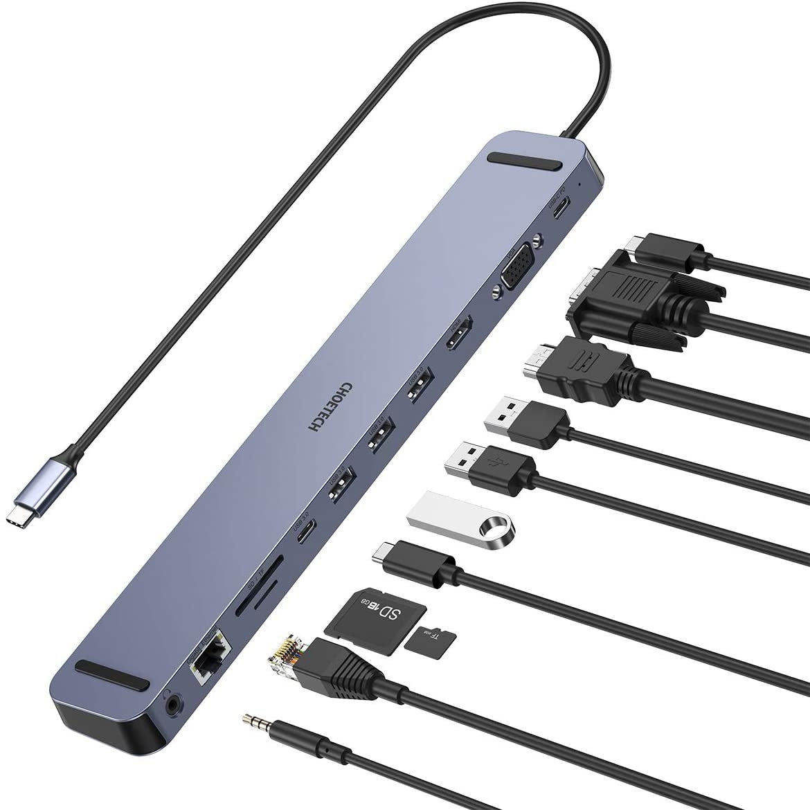 choetech-hub-m20-usb-c-11-in-1-multifunction-adapter at www.mallsonline.com.au