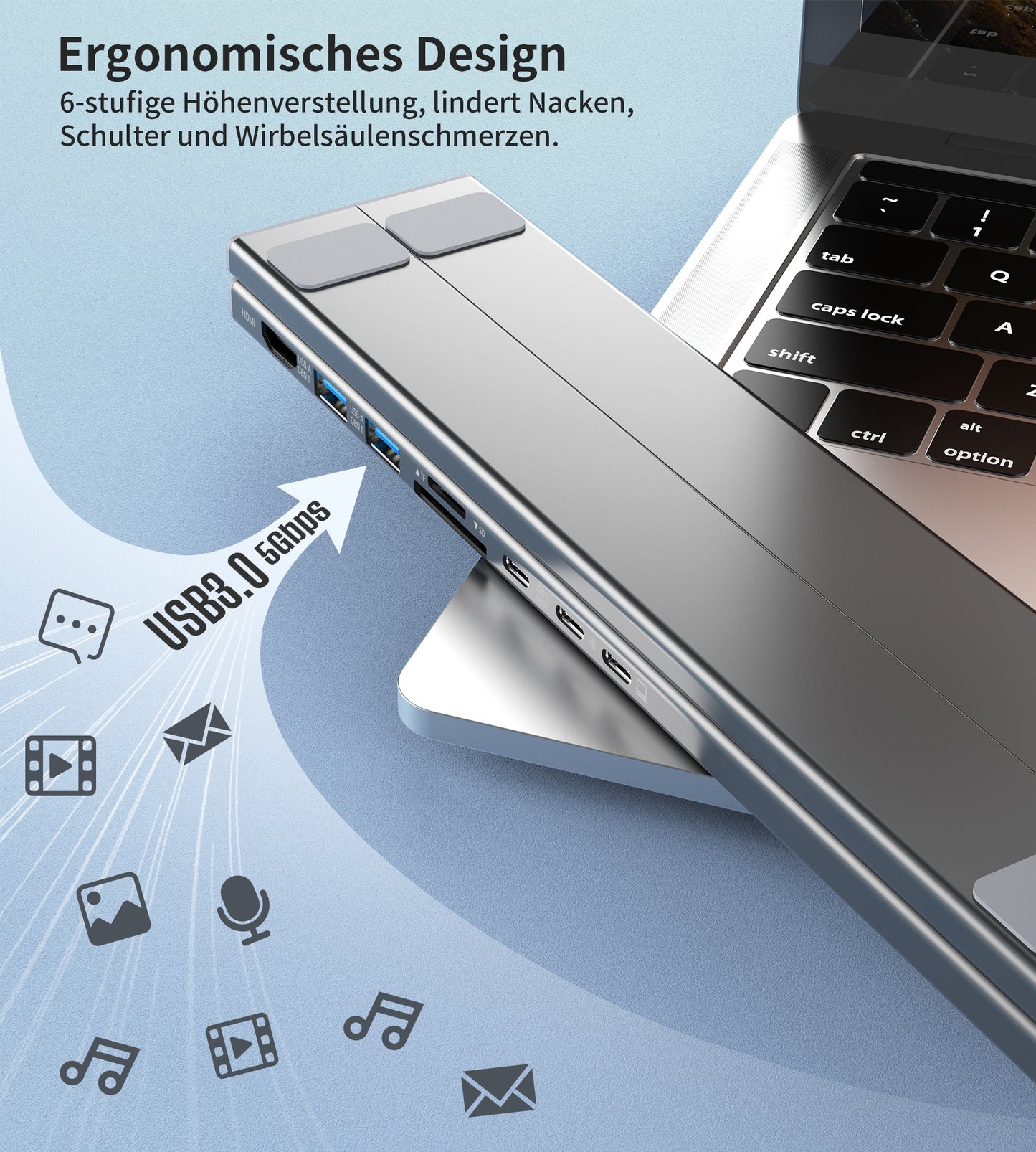 choetech-hub-m48-7-in-1-hub-foldable-laptop-stand-usb-c-to-hdmi-4k-usb-a-tf-sd-usb-c-with-pd-charging at www.mallsonline.com.au