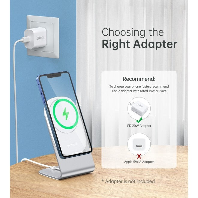 choetech-ma00117-sl-magleap-magnetic-wireless-charger-with-stand-and-ac-adapter at www.mallsonline.com.au