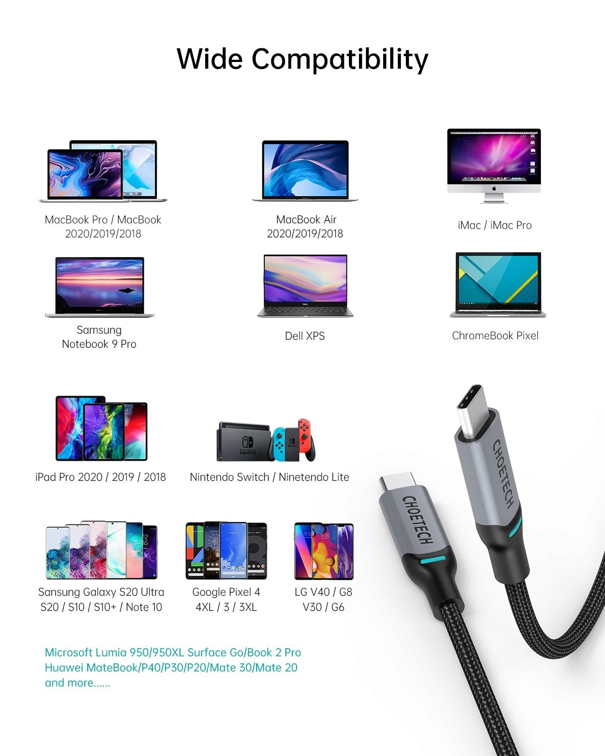 choetech-mix00073-xcc-1002-x2-100w-usb-c-braided-fast-charging-cable-1-8m-2-pack at www.mallsonline.com.au