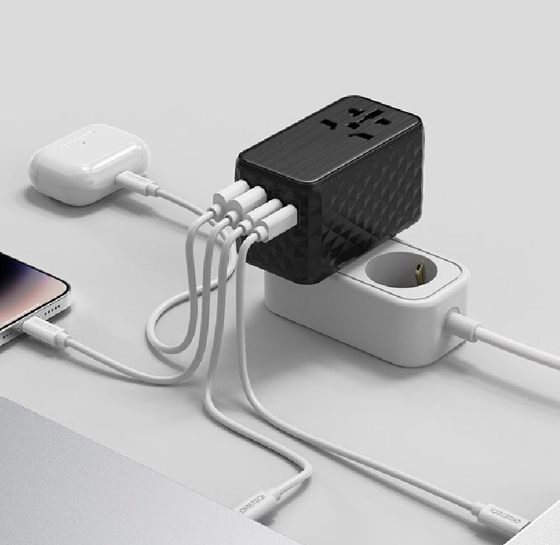 choetech-pd6028-2c-2a-ac-5-ports-gan-tech-pd100w-travel-wall-charger www.mallsonline.com.au