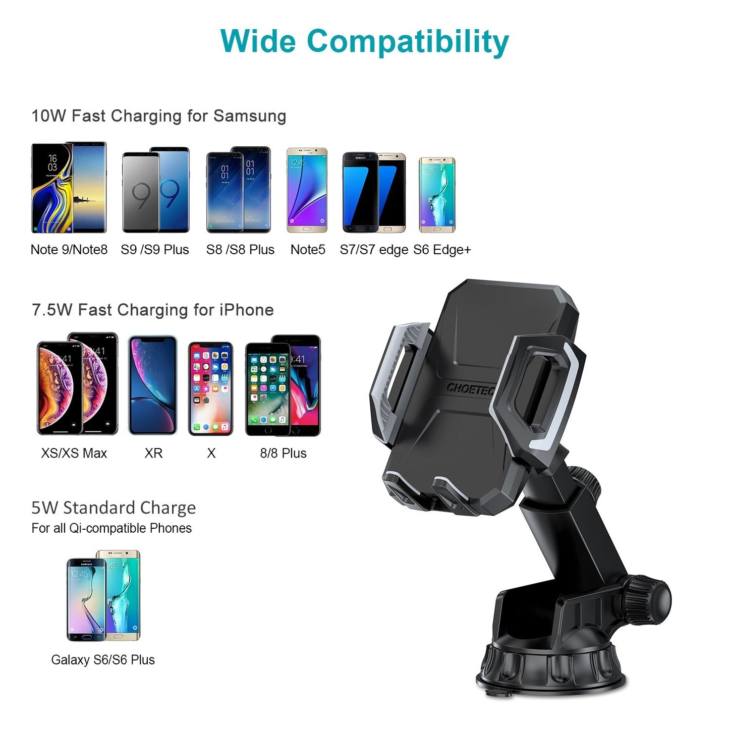 choetech-t521-s-fast-qi-wireless-car-charging-dock at www.mallsonline.com.au
